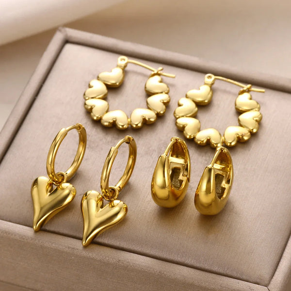 Heart shaped earrings for women