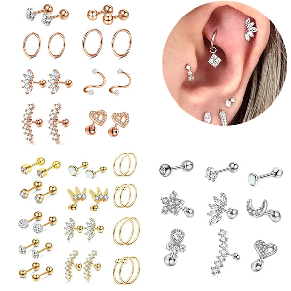 Fashion crystal earrings set gold color set women earrings jewelry