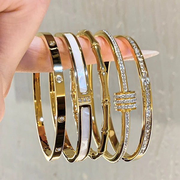 Titanium Steel Gold Bracelet, Fashionable Classic Style,