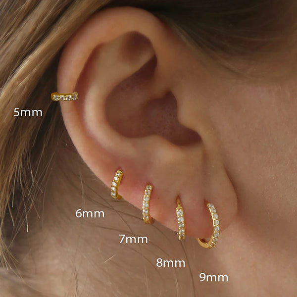 One pair of delicate crystal earrings for piercing jewelry