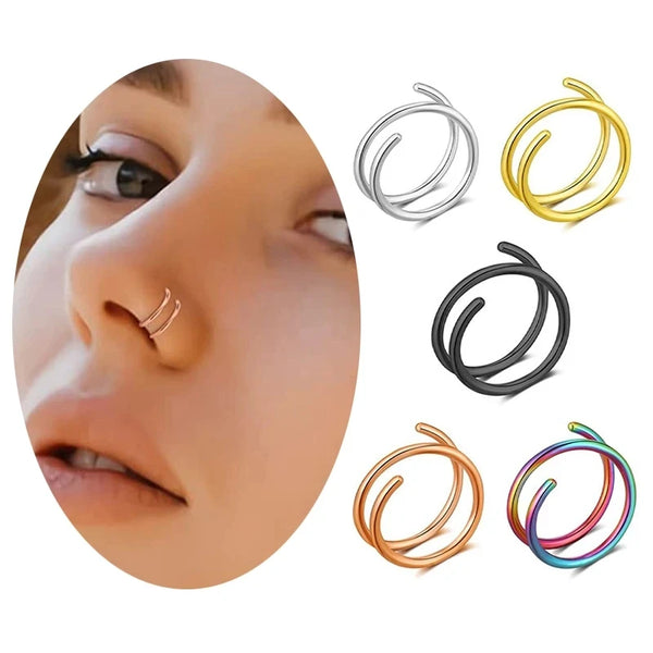 Double nose ring for women nose jewelry